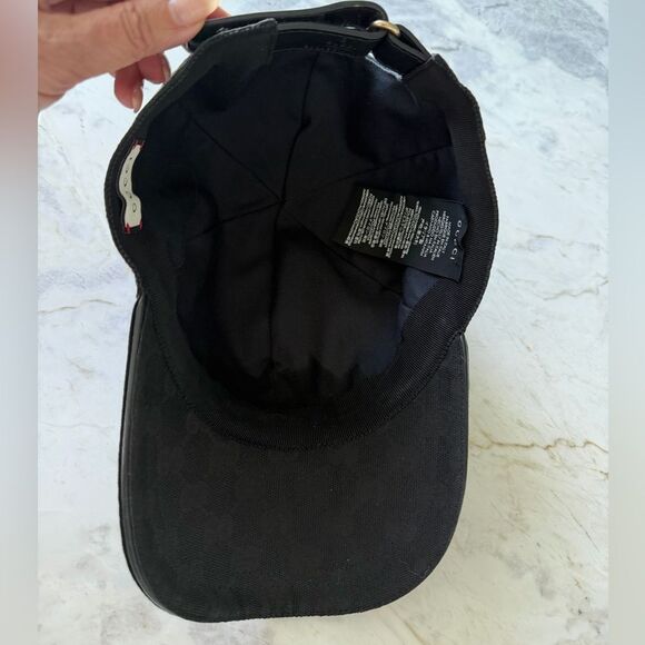 Black Gucci Canvas Baseball Cap
